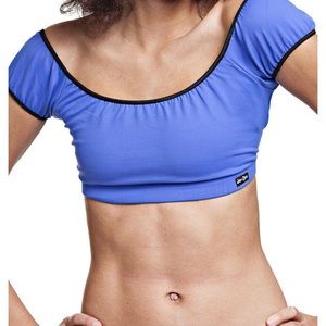 Red Cap Sleeve Sports Bra Dance Top